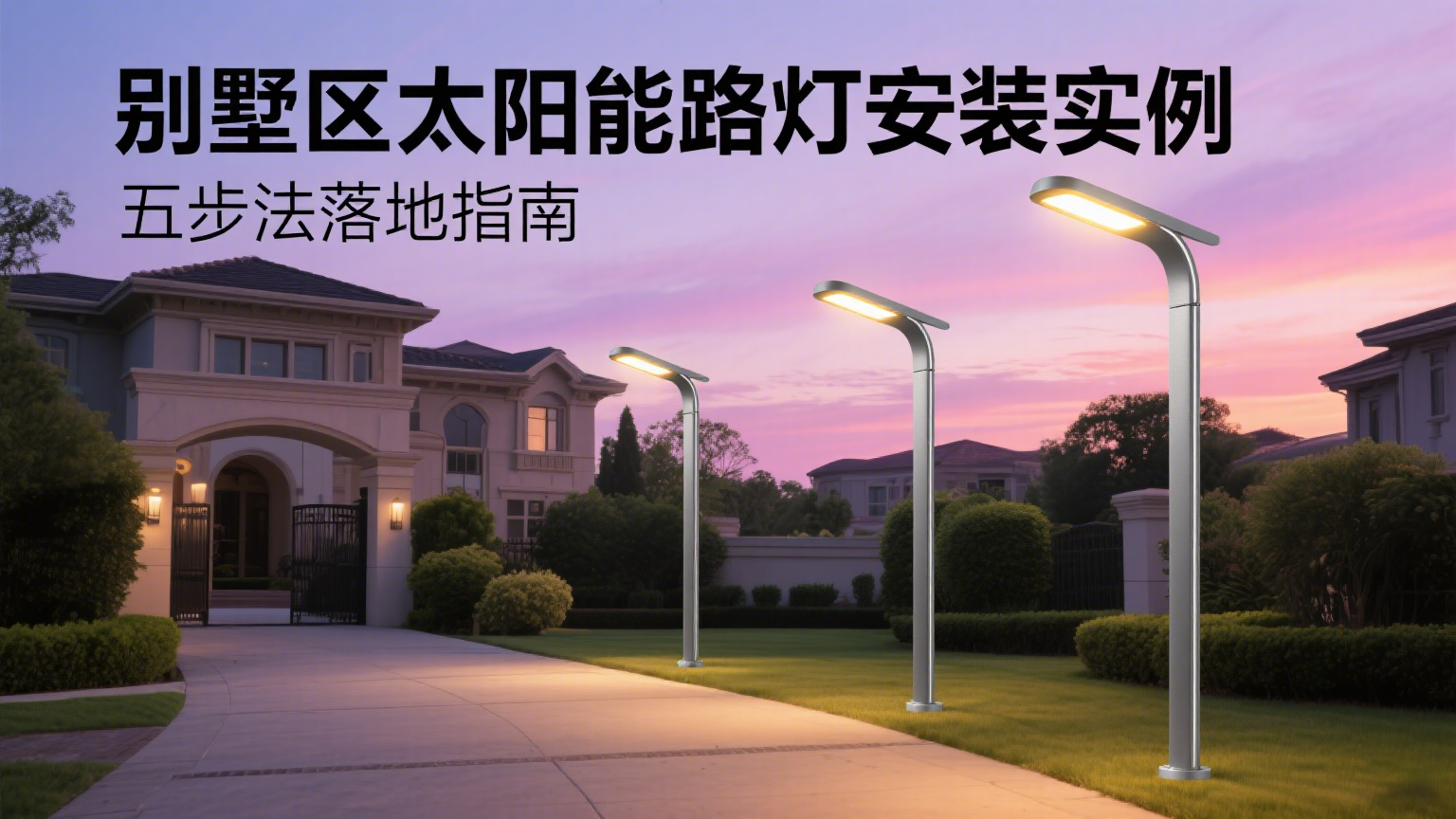 別墅區太陽能路燈安裝實例